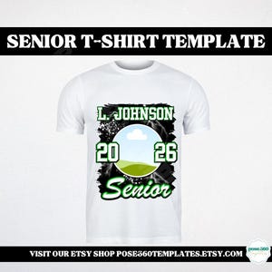 2026 Senior Night T-Shirt Template: Black & Green Canva Design (Digital Download)