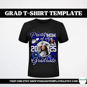 2025年卒業生の誇り高き家族 - 編集可能なCanva Tシャツテンプレート | 家族や友人のためのカスタマイズ可能な卒業式シャツデザイン DIY卒業式