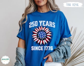 Camiseta del 250.º aniversario de Estados Unidos, camiseta con la bandera estadounidense desde 1776, camiseta patriótica del 4 de julio, camiseta del Día de la Independencia