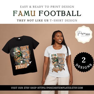 Florida A&M University Rattlers FAMU They Not Like Us Modello di design per maglietta HBCU Modello di design per maglietta / PNG