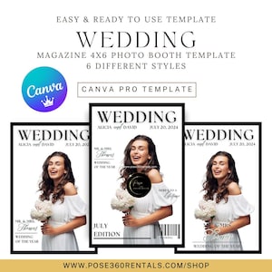 Wedding Magazine Photo Booth Template Customizable Wedding Magazine Photo Booth Template Perfect for Wedding Photo Booths, Wedding Keepsakes