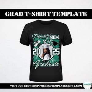 2025年卒業生の誇り高き家族 - 編集可能なCanva Tシャツテンプレート | 家族や友人のためのカスタマイズ可能な卒業式シャツデザイン DIY卒業式