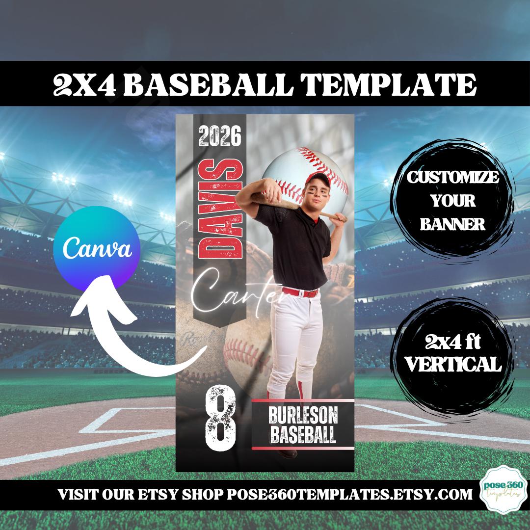 Baseball Banner Examples Editable Baseball Banner Template: Custom Team Sign, Senior Night ...