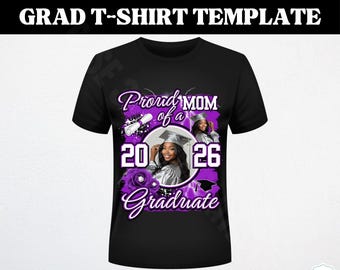 Proud Family of a 2026 Graduate T-Shirt Design (Editable Canva Template)