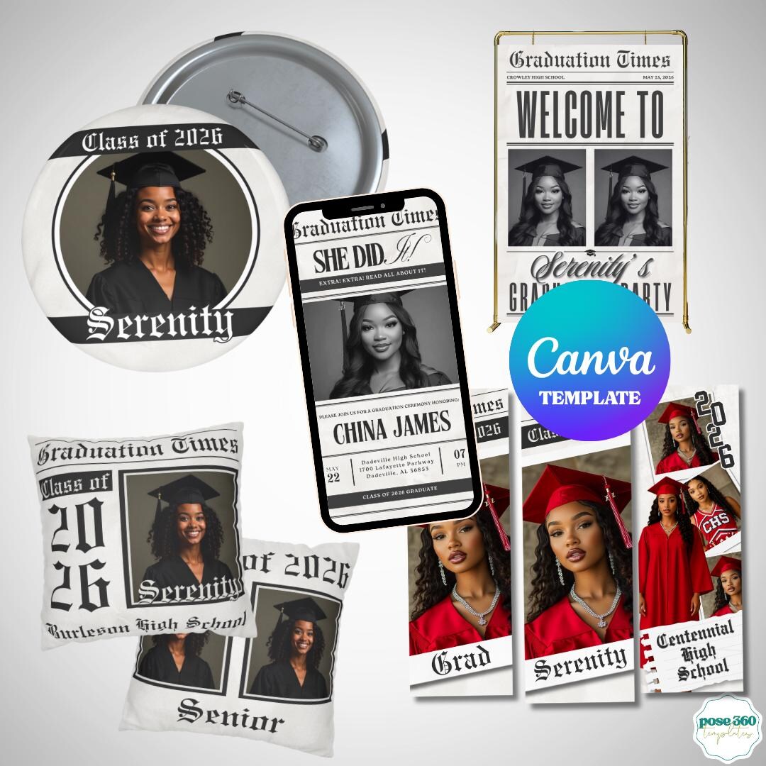 Graduation Bundle Editable Canva Templates - Etsy