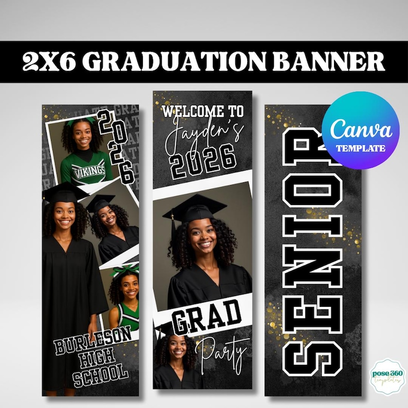 Graduation Banner Template: Editable Canva Design, 2x6 Ft (digital ...