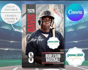 Editable Baseball Banner Template: Custom Team Design (Canva)