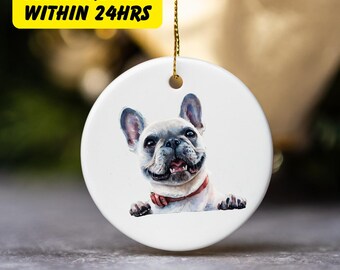 Black Friday, Custom Dog Watercolor Ornament, Custom Pet Ornament, Painting from Photo, Cat Drawing, Christmas Gift, Dog Memorial Gift