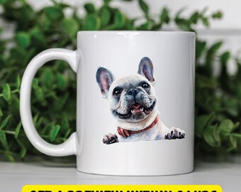 Custom Pet Painting Mug, Dog Watercolor Portrait, Ceramic Mug, Personalized Pet Christmas Gift, Cat Dad Gift, Dog Lover Gift, Pet Memorial