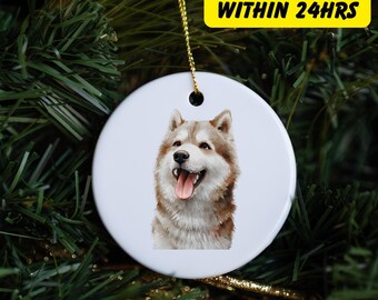 Custom Pet Watercolor Ornament, Personalized Dog Portrait, Christmas Ornament, Dog Christmas Decoration, Cat Dad Gift, Pet Christmas Gift