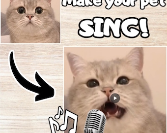 Custom Pet Singing Video, Make Your Pet Sing Any Song! Personalized Dog Gift, Christmas Gift for Pet Owner, Cat Gift, Dog Lover Gift