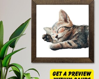 Custom Photo Watercolor Art, Dog Portrait from Photo, Printed Canvas, Personalized Pet Drawing, Dog Memorial Gift