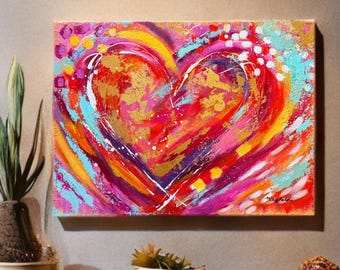 A Purified Heart — Original 12x16 Mixed Media Acrylic Painting by Magdalene Lima‑Fiallos (2024)