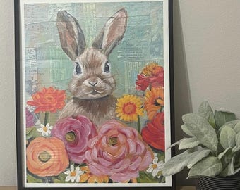 Lily's Bunny Wall Print: Watercolor Paper, Archival Inks