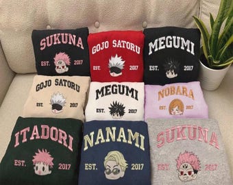 Jujutsu Kaisen Sweatshirt, Gojo Satoru Sukuna Anime Crewneck, Itadori Megumi Nobara Nanami Sweater, Manga Fan Gift