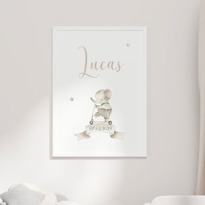 Birth Detail Print Custom Name Poster Neutral Baby Gift Personalized Nursery Name Sign Newborn Printable Wall Art Digital Download