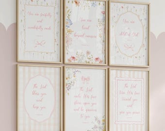 Baby Girl Nursery Bible Verse Prints, Set of 6 (Digital Download)