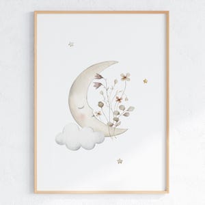 Neutral Moon and Stars Nursery Decor Twinkle Twinkle Little Star Wall ...