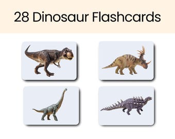 Dinosaurus-flashcards Leermateriaal voor peuters voor kleuters Leerplankaarten voor vroege leerlingen | Flashcards echte dinosaurus