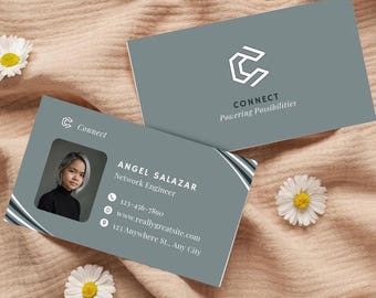 Professional Business Cards, Edit in Canva Business Card with QR Code, Business Card Template, Calling Card, Business Branding, D06