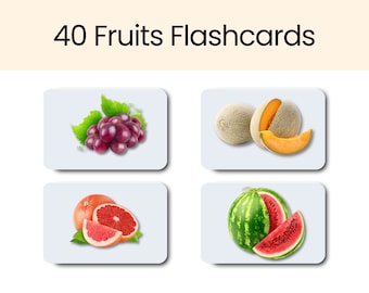 Fruits Flashcards Leermateriaal voor peuters voor kleuters Leerplankaarten voor vroege leerlingen | Flashcards voor echt fruit