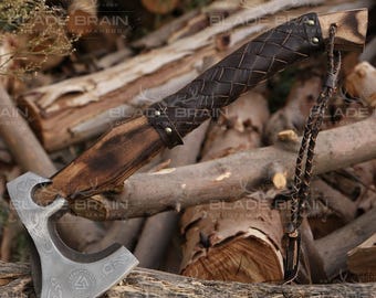 Personalized Axe, Handforged Axe, Bushcraft Axe, Camping Axe, Viking Axe with Leather Sheath, Personalized Gift, Christmas Gift