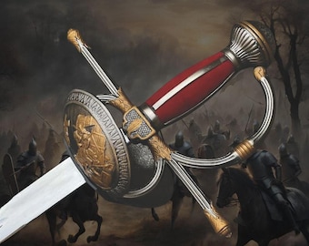 Handmade Quixote Rapier Renaissance Spanish Musketeer Sword, Quixote RAPIER Sword, 1870 RAPIER SWORD, Birthday Gift, Housewarming Gift