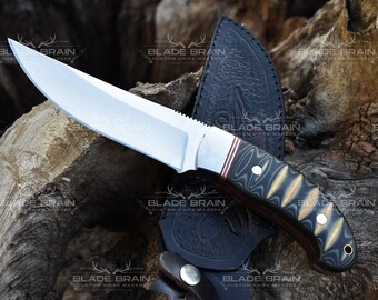 Custom Micarta Hunting Knife, D2 Steel Knife, Full Tang Knife, Fixed Blade Knife, Gift for Him, Gift for Boyfriend, Personalized Knife USA