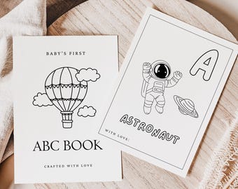 Baby's First ABC Book | Baby Shower Game, Keepsake Coloring Activity | Digital Download 144