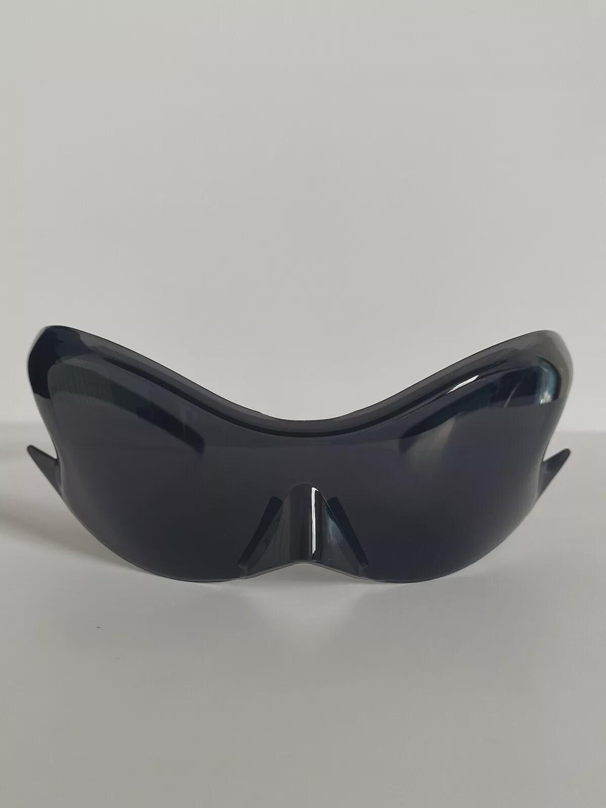 Futuristic Punk Rave Style Black Wrap Around Y2K Sporty 