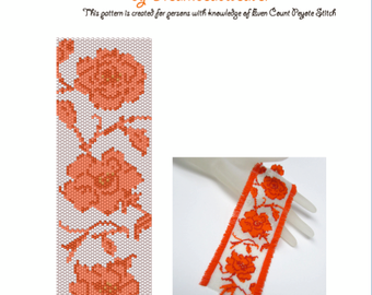 Even Count Peyote Pattern for Rose Tango Bracelet