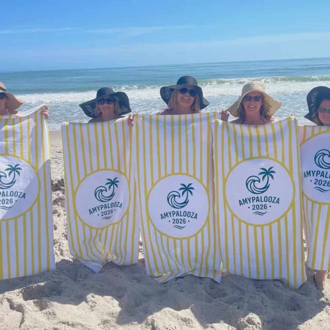 Personalized Stripe Beach Towel: Custom Logo, Bridal Party Gift - Etsy