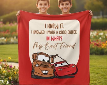 Personalized Cars Blanket, Best Friend Gift, Cozy Cars Birthday Gifts, Tow Mater  Lightning McQueen Baby Blanket, Disney Home Decor