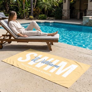 Personalized Swim Team Towel, Custom Pool Towel with Name, Swimming Towels for Kids, Teens, Adults Swim Gift for Swimmers & Coaches image 5