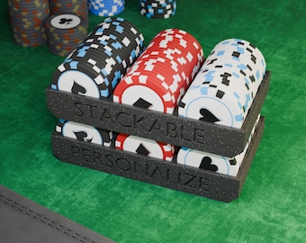 Personalized Poker Chip Tray | Stackable 3D Printed Chip Rack