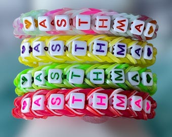 Toddler Asthma Alert Bracelet: Bright Stretchy Medical ID Cuff, Latex-Free