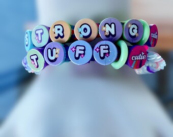 Kids Support Stretch Bracelet Tuff Cutie and Strong Cutie Toddler Cuff