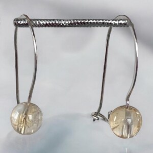 Citrine Gemstone Earrings - Delicate Sterling Silver Drops - Anniversary, Birthday Gift- Dainty Jewelry