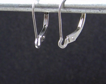 Interchangeable Sterling Silver Lever Back - For Earring Charms and Interchangeable earrings - Latch Back Ear Wires (pair)