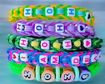 Toddler HOH Medical Alert Bracelet: Latex-Free Hard of Hearing Stretchy Rubber Cuff