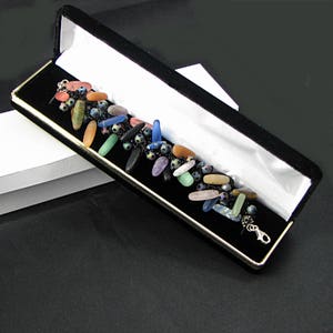 Luxury Black Velvet Jewelry Gift Box with Gold Trim; Bulky bracelet or Watch Black  gift box; Delicate Bracelet Jewelry Gift Box