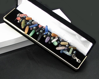 Black Velvet Jewelry Gift Box with Gold Trim: Bracelet or Watch Box