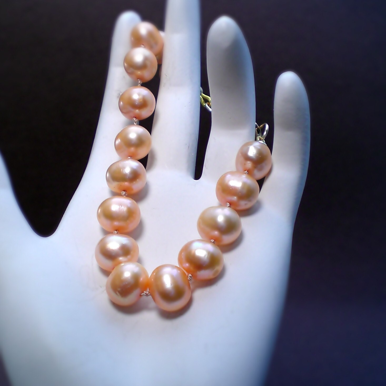 Hand Knotted Pearl Bracelet Natural Pink - One Strand - Anniversary ...