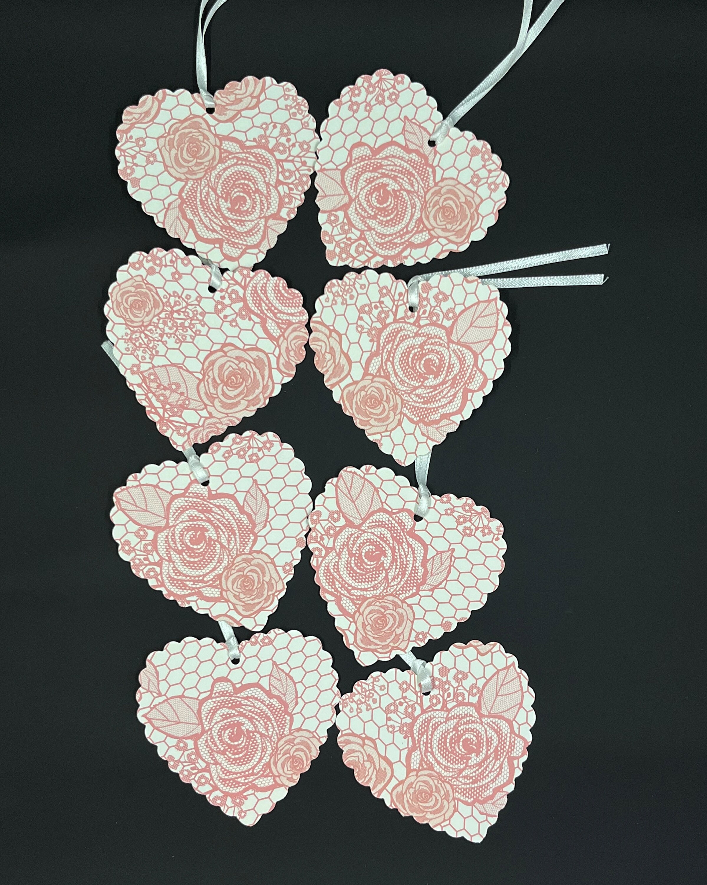 Dusty Rose Floral Gift Tags: Designer Paper Hang Tags with Ribbons