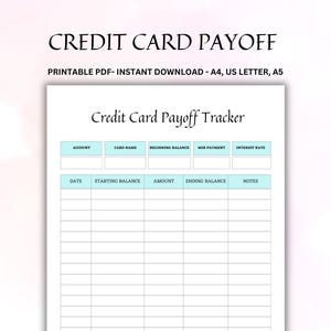 Rastreador de pagos de tarjetas de crédito, Rastreador de transacciones de tarjetas de crédito, Rastreador financiero, Planificador de pago de deudas, Planificador de pago de deudas, Herramienta de presupuesto