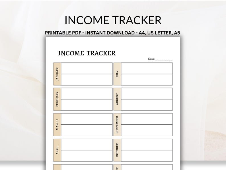 Printable Income and Expense Tracker: Budget Planner (A4/A5/US) (PDF ...