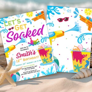 Water Balloon Birthday Invitation: Editable Summer Pool Party Invite (Digital Download)