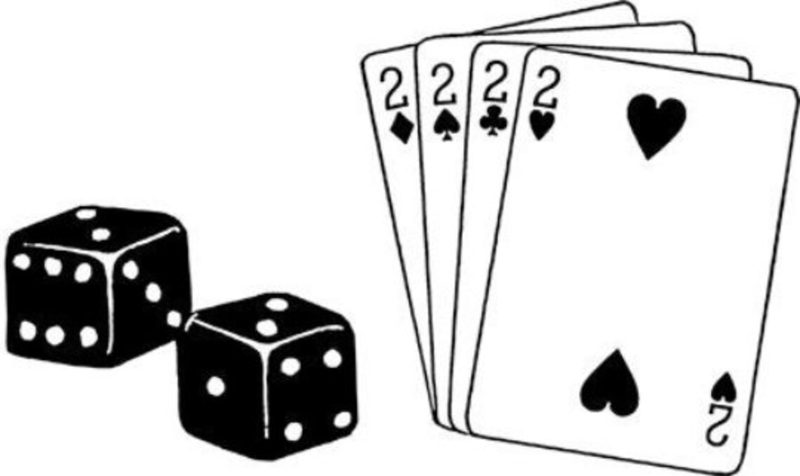 Dice and cards poker game clipart png jpg downloadable Etsy