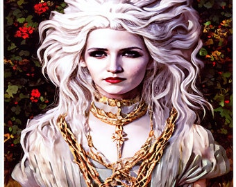 Queen Goddess Of Light original art surreal 8x10 inch semi gloss fantasy fairytale art print