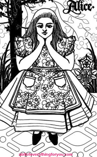 Alice in Wonderland coloring page printable vintage art ...